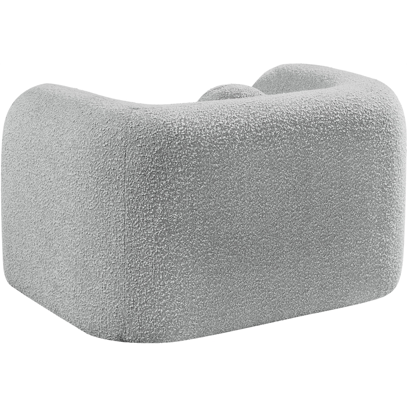 meridian furniture emory grey boucle fabric chair