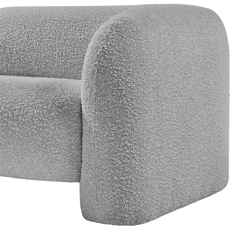 meridian furniture emory grey boucle fabric chair