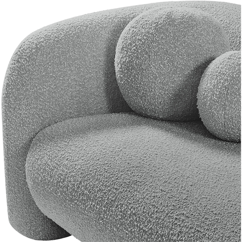 meridian furniture emory grey boucle fabric chair