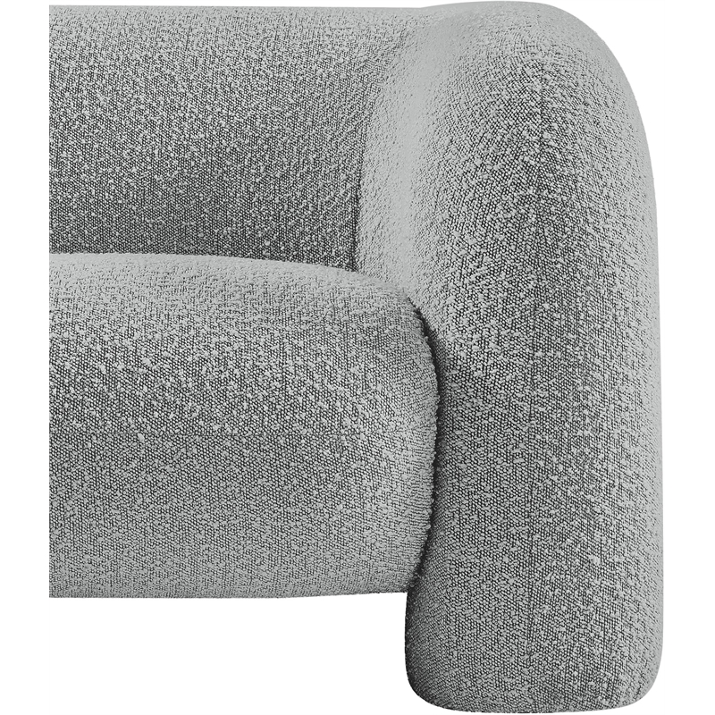 meridian furniture emory grey boucle fabric chair