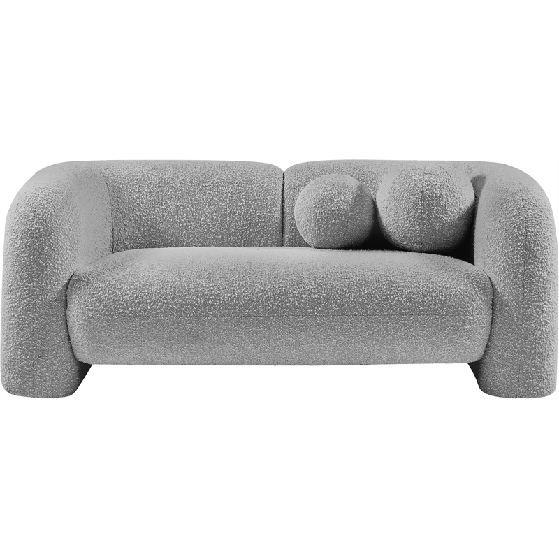 Meridian Furniture Emory Grey Boucle Fabric Loveseat