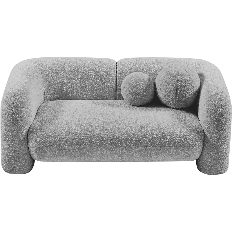 Meridian Furniture Emory Grey Boucle Fabric Loveseat
