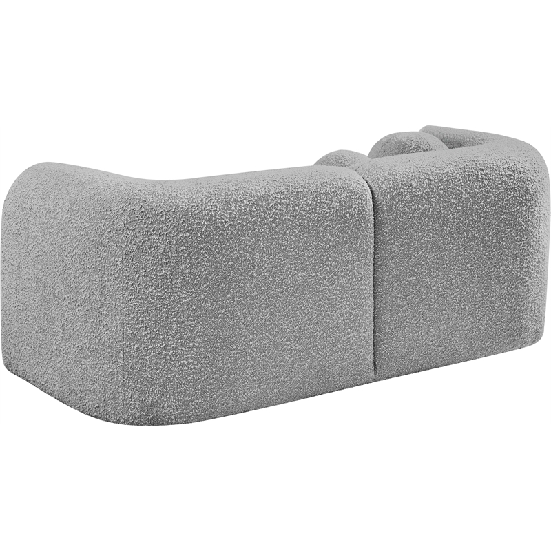 Meridian Furniture Emory Grey Boucle Fabric Loveseat