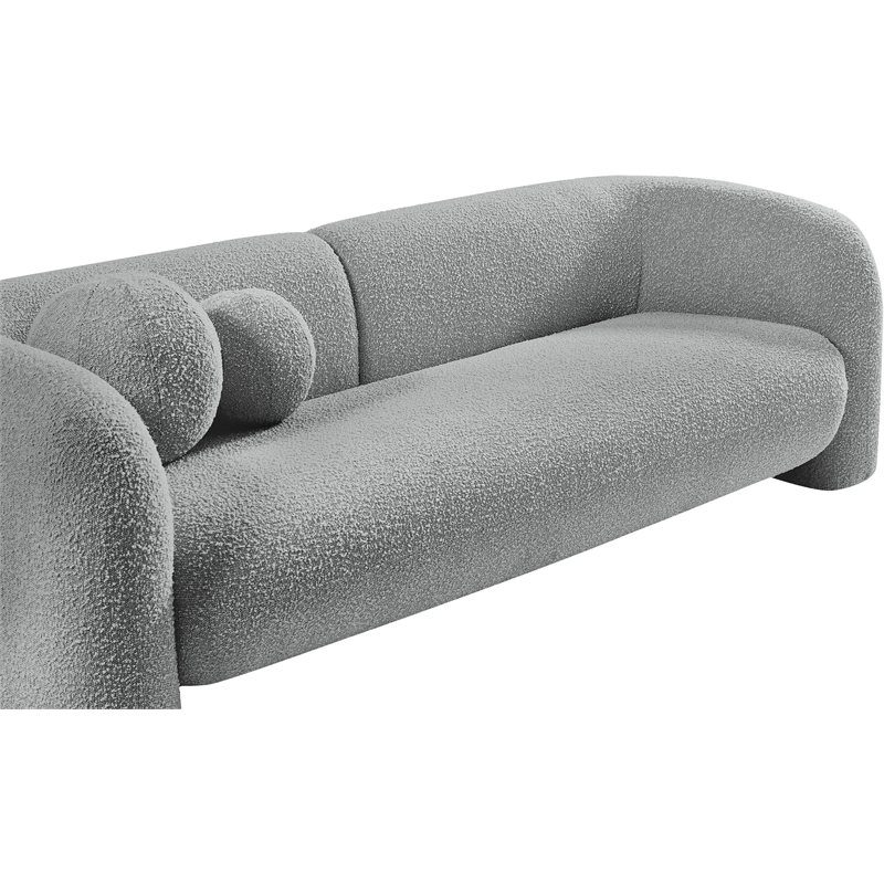 Meridian Furniture Emory Grey Boucle Fabric Sofa