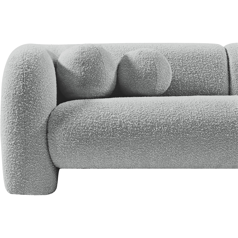 Meridian Furniture Emory Grey Boucle Fabric Sofa