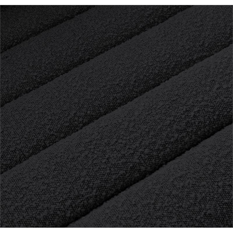 Meridian Furniture Cascade Black Boucle Fabric Loveseat