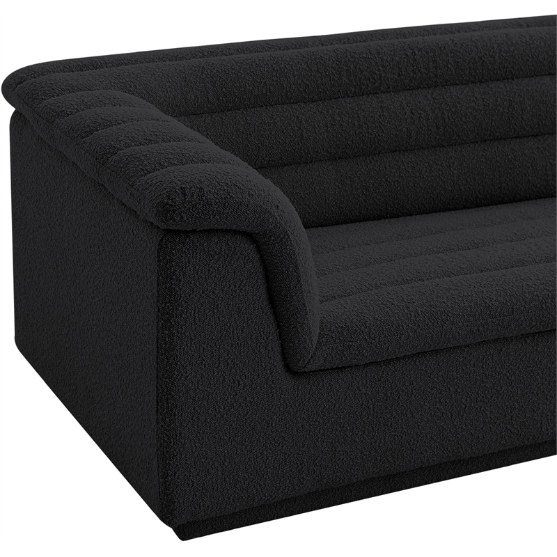 Meridian Furniture Cascade Black Boucle Fabric Loveseat