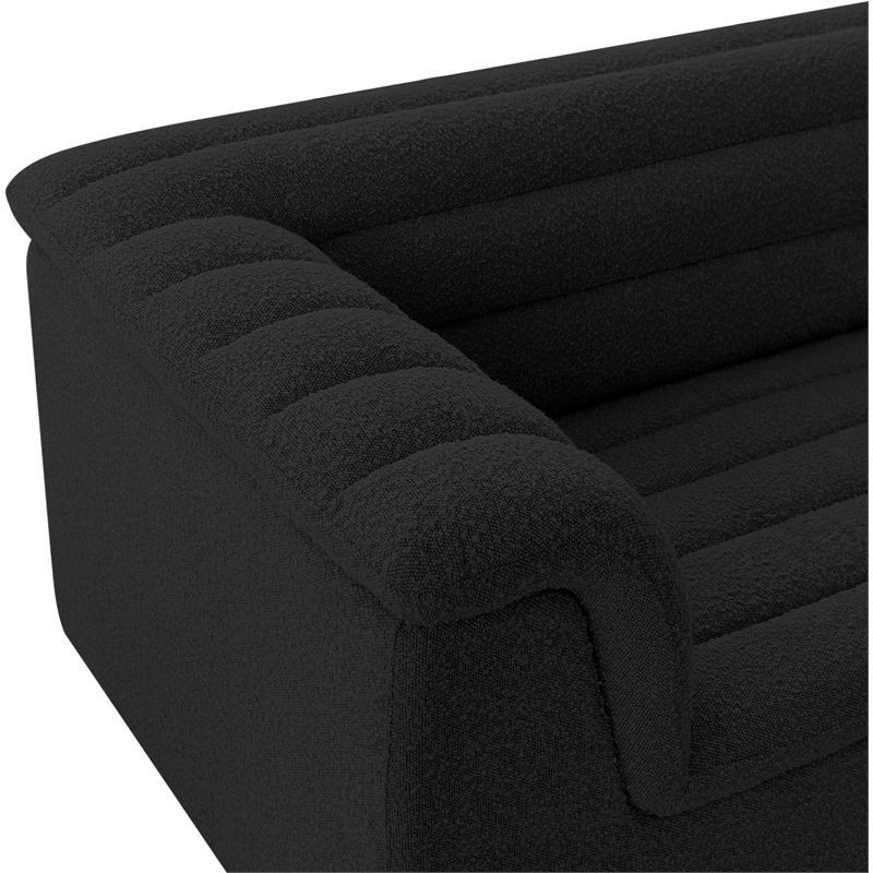Meridian Furniture Cascade Black Boucle Fabric Loveseat