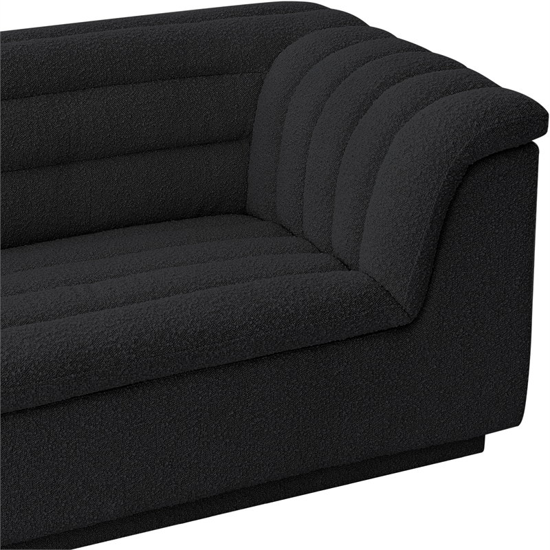 Meridian Furniture Cascade Black Boucle Fabric Sofa