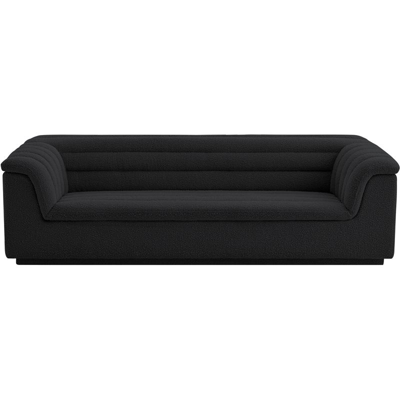Meridian Furniture Cascade Black Boucle Fabric Sofa