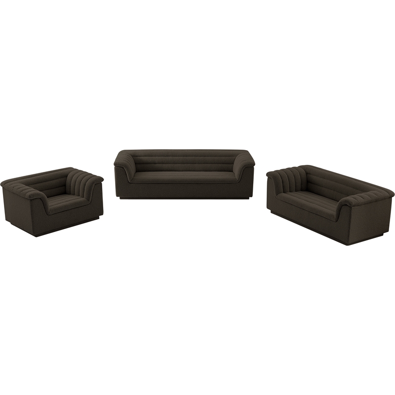 Meridian Furniture Cascade Brown Boucle Fabric Chair