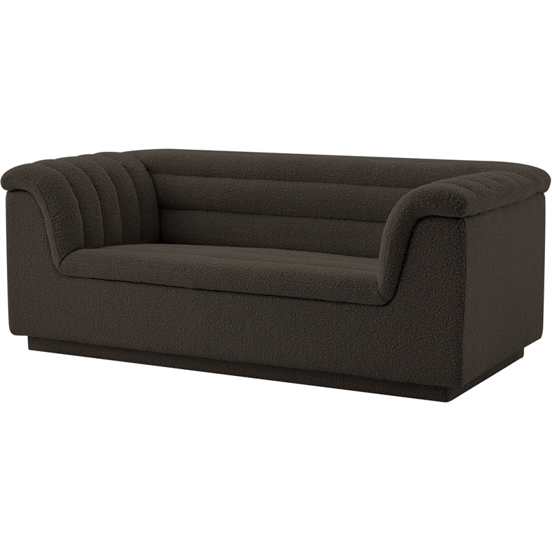 Meridian Furniture Cascade Brown Boucle Fabric Loveseat