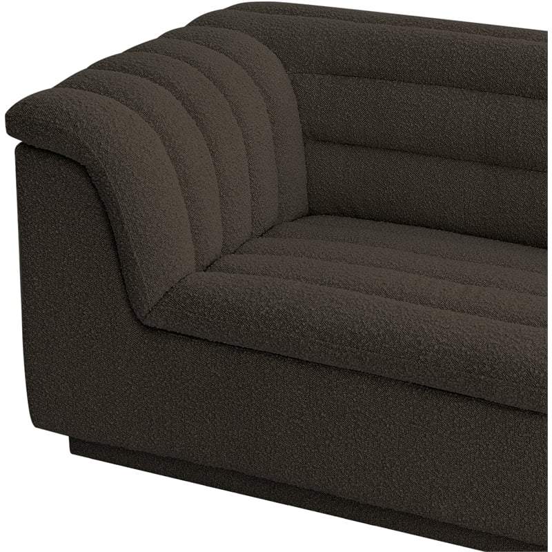 Meridian Furniture Cascade Brown Boucle Fabric Sofa