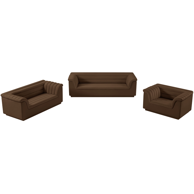 Meridian Furniture Cascade Brown Velvet Fabric Chair