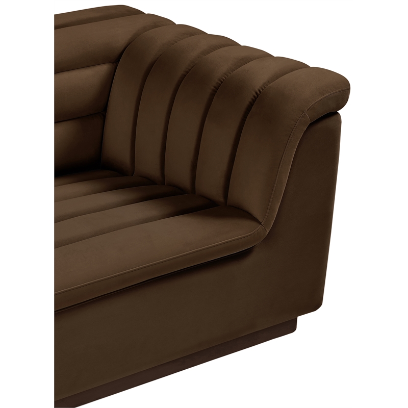 Meridian Furniture Cascade Brown Velvet Fabric Chair