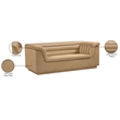 Meridian Furniture Cascade Camel Velvet Fabric Loveseat