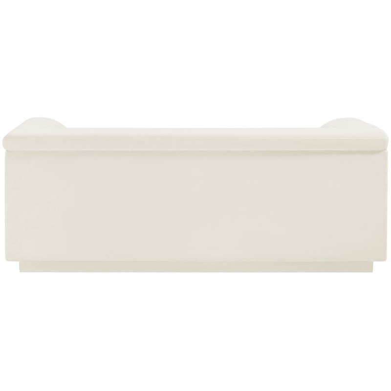Meridian Furniture Cascade Cream Velvet Fabric Loveseat