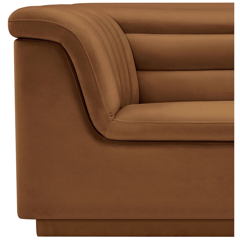 Meridian Furniture Cascade Saddle Velvet Fabric Chair