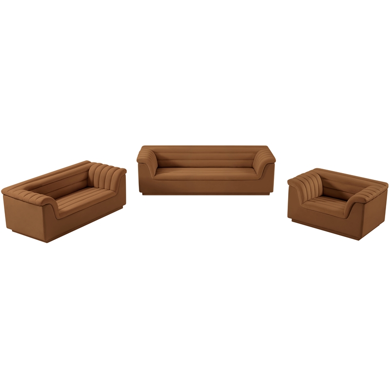 Meridian Furniture Cascade Saddle Velvet Fabric Chair