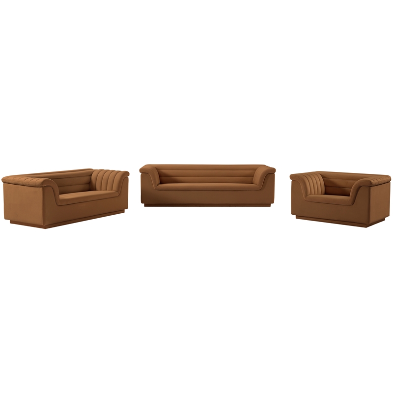 Meridian Furniture Cascade Saddle Velvet Fabric Chair