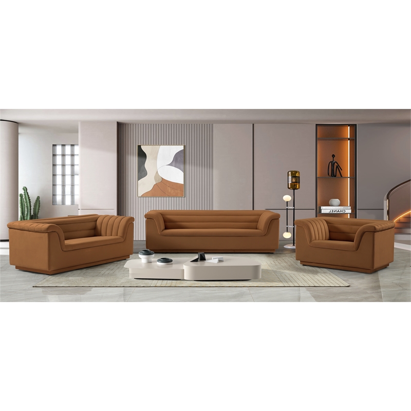 Meridian Furniture Cascade Saddle Velvet Fabric Chair