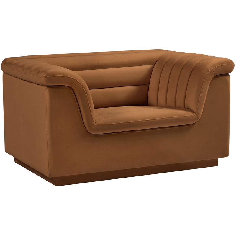 Meridian Furniture Cascade Saddle Velvet Fabric Chair