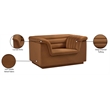 Meridian Furniture Cascade Saddle Velvet Fabric Chair