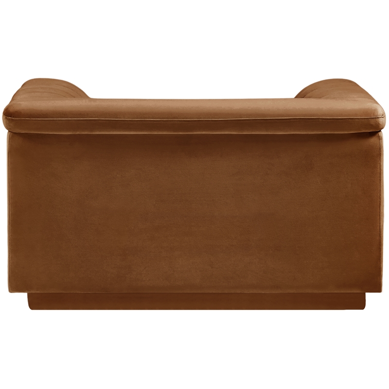 Meridian Furniture Cascade Saddle Velvet Fabric Chair