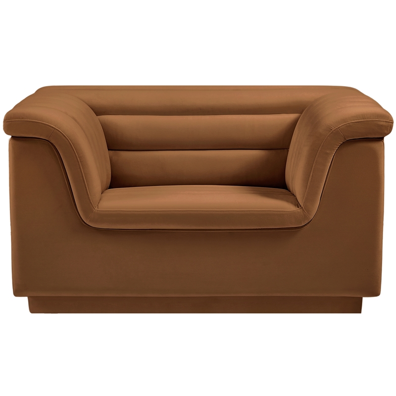 Meridian Furniture Cascade Saddle Velvet Fabric Chair