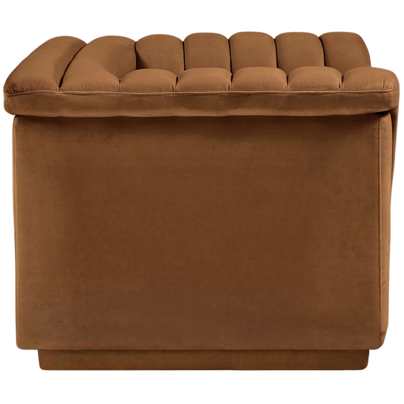 Meridian Furniture Cascade Saddle Velvet Fabric Chair