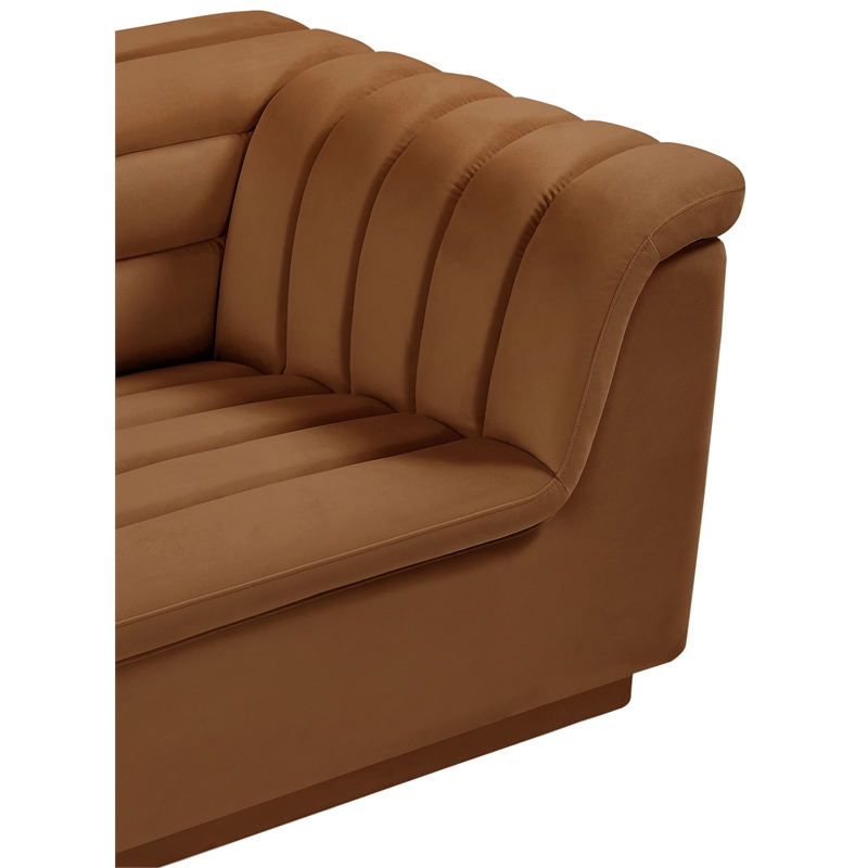 Meridian Furniture Cascade Saddle Velvet Fabric Chair