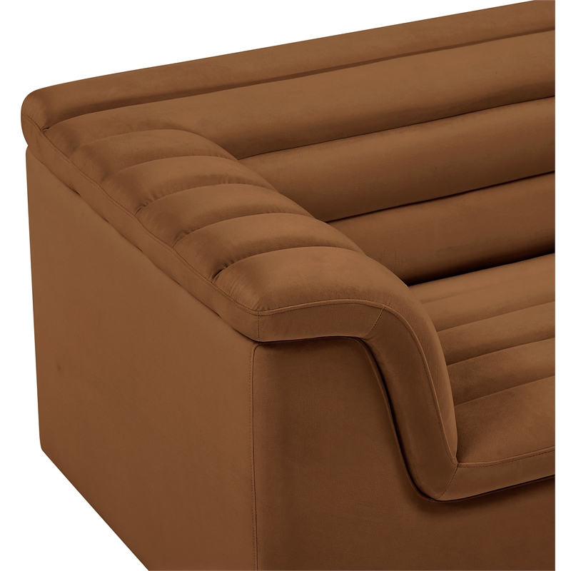 Meridian Furniture Cascade Saddle Velvet Fabric Chair