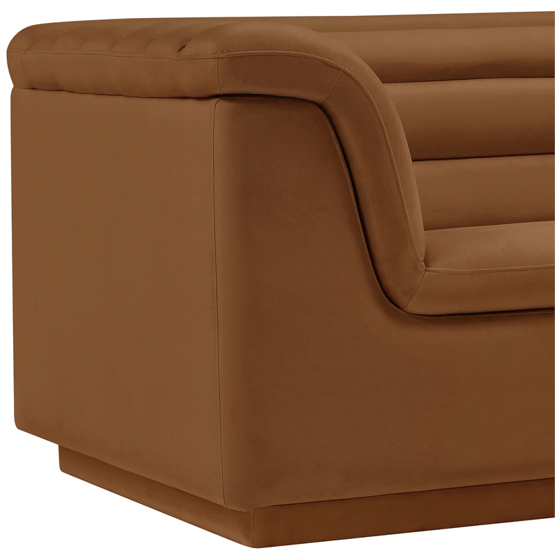 Meridian Furniture Cascade Saddle Velvet Fabric Chair