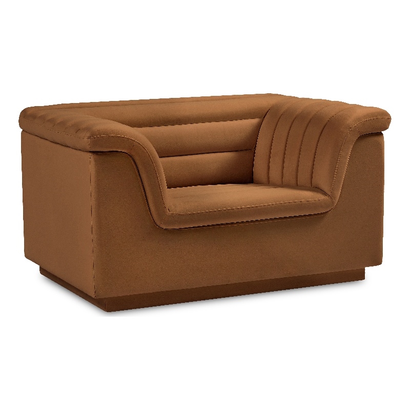 Meridian Furniture Cascade Saddle Velvet Fabric Chair