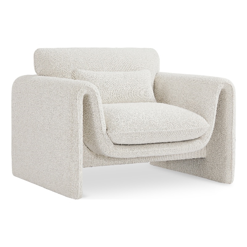 Meridian Furniture Stylus Cream Boucle Fabric Chair