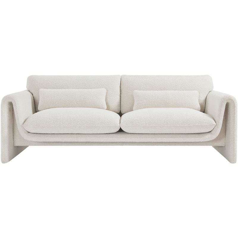 Meridian Furniture Stylus Cream Boucle Fabric Sofa