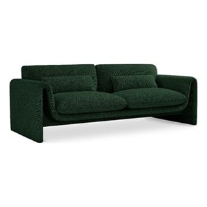 Meridian Furniture Stylus Green Boucle Fabric Sofa