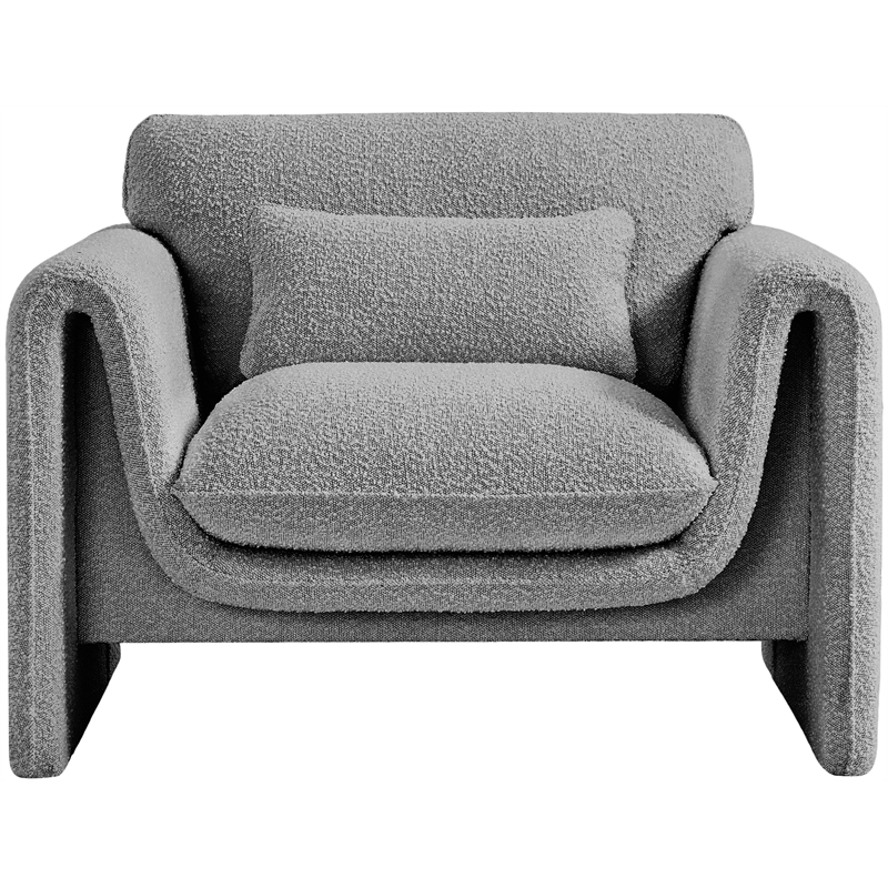 Meridian Furniture Stylus Grey Boucle Fabric Chair