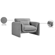 Meridian Furniture Stylus Grey Boucle Fabric Chair