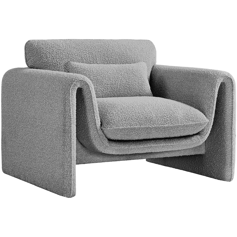 Meridian Furniture Stylus Grey Boucle Fabric Chair