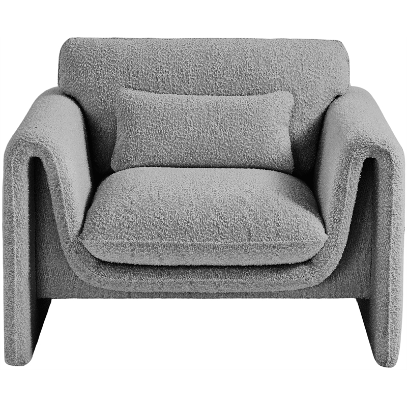 Meridian Furniture Stylus Grey Boucle Fabric Chair