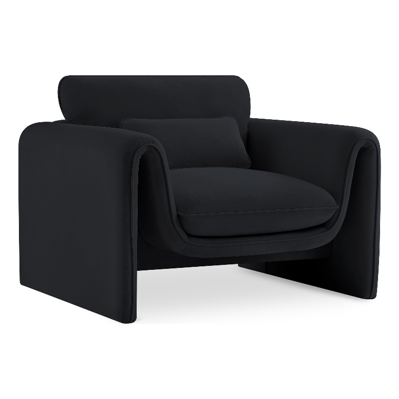 Meridian Furniture Sloan Black Velvet Fabric Chair
