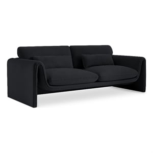 Meridian Furniture Sloan Black Velvet Fabric Sofa