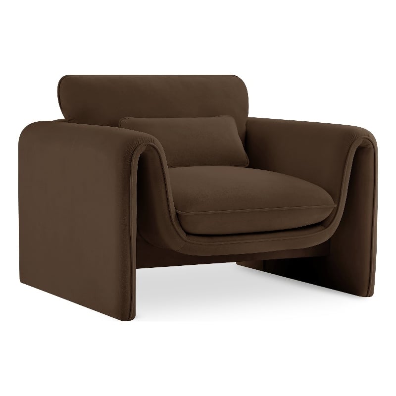 Meridian Furniture Sloan Brown Velvet Fabric Chair