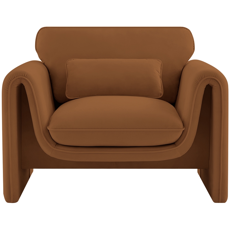 Meridian Furniture Sloan Saddle Velvet Fabric Chair