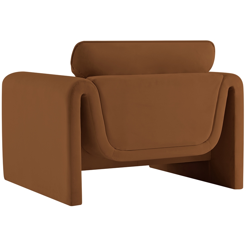 Meridian Furniture Sloan Saddle Velvet Fabric Chair