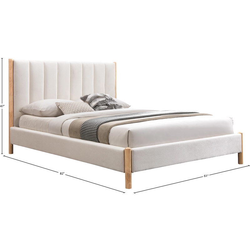 Meridian Furniture Kona Cream Fabric Full Bed