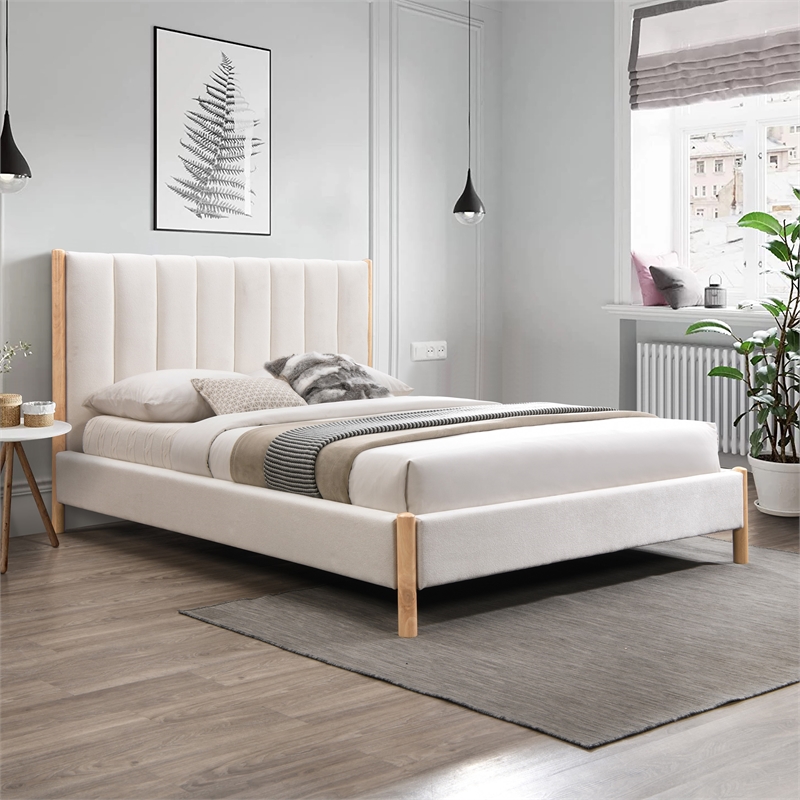 Meridian Furniture Kona Cream Fabric Full Bed