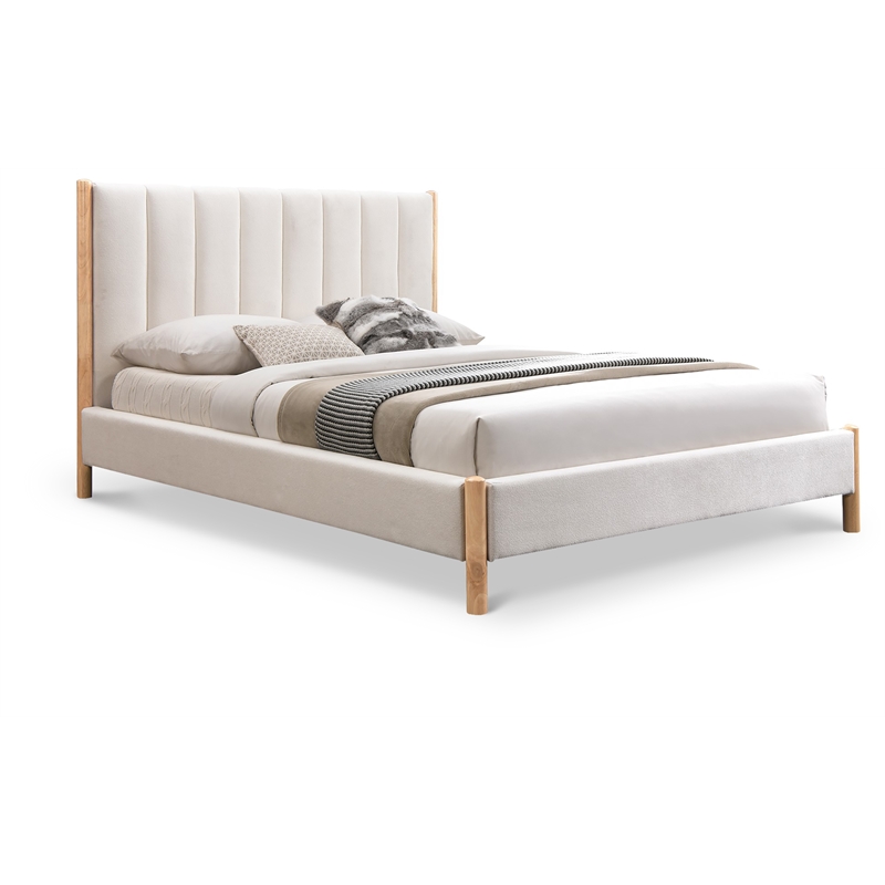 Meridian Furniture Kona Cream Fabric Full Bed