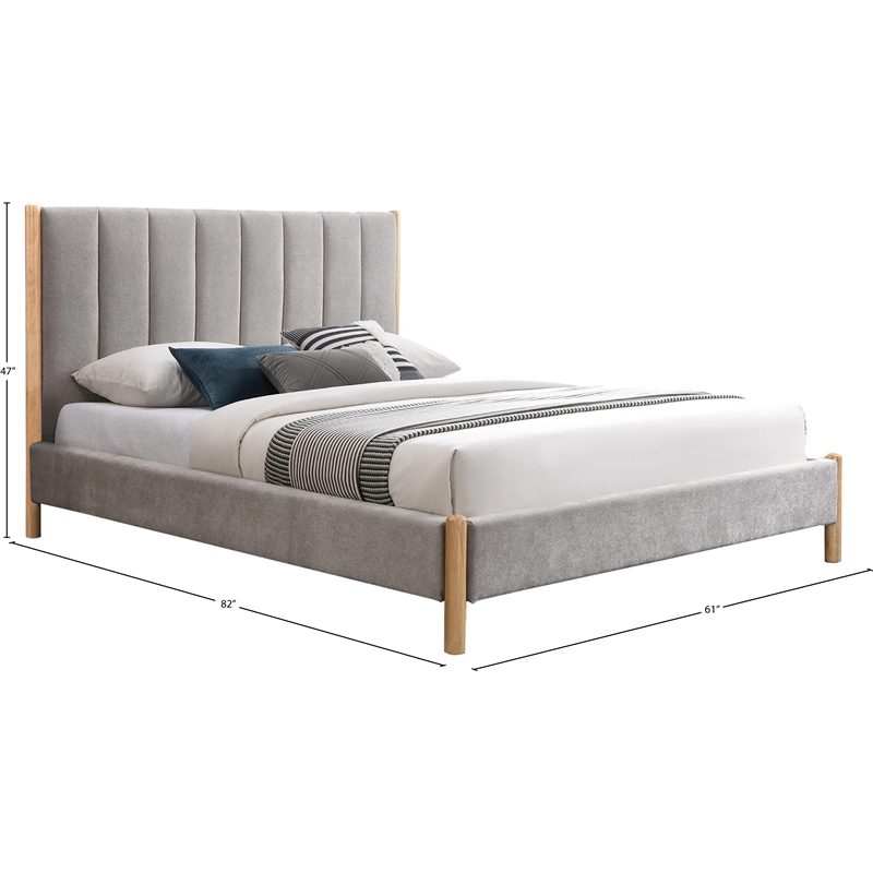 Meridian Furniture Kona Grey Fabric Full Bed